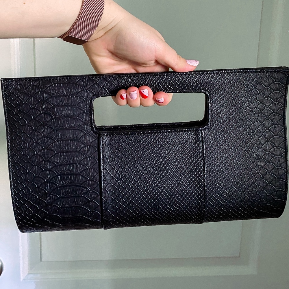 Charming Charlie Black Oversized Clutch